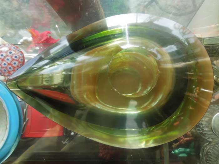 Vintage TearDrop Ashtray/�r���e�[�W�@�܌^�A���[�t�^�̃K���X���̊D�M�A�g���C