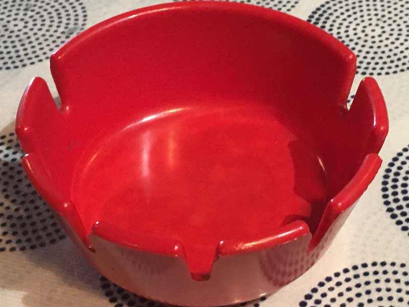 Antique�AVintage�AMelamine Ashtray �r���e�[�W �����~�����̊D�M Red