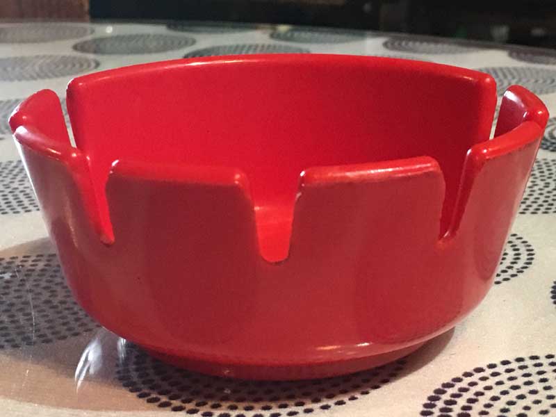 Antique�AVintage�AMelamine Ashtray �r���e�[�W �����~�����̊D�M Red