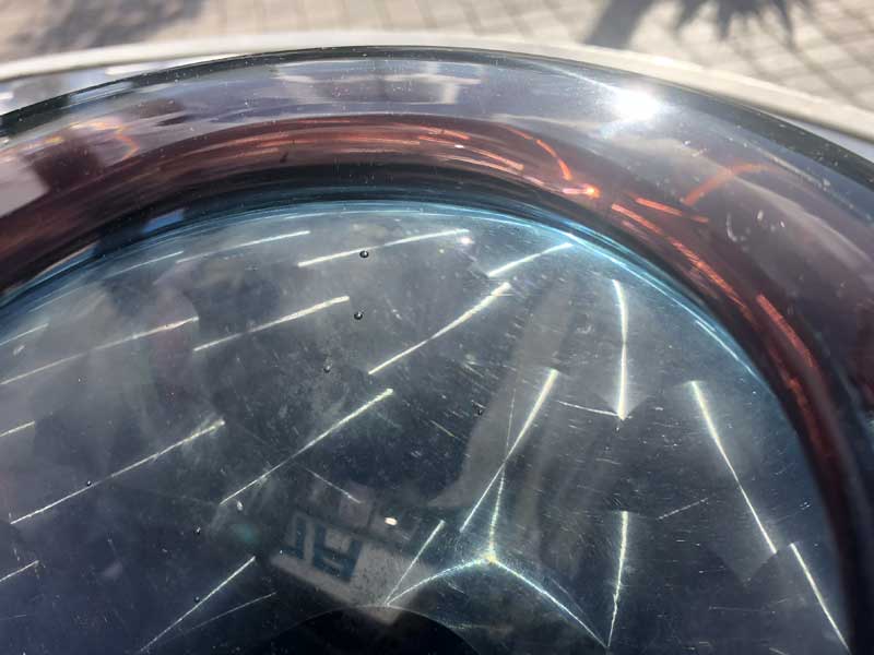 Antique Murano Glass Heavy Wight Ashtray/ビンテージ ムラノガラス 灰皿 Dark Green x Sax x Pink