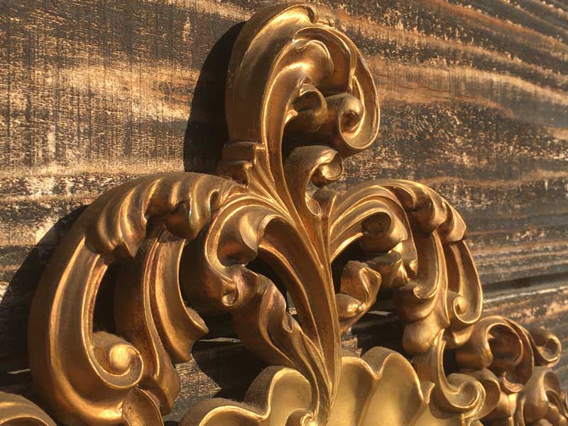 1970's Vintage Wall Gold Mirror 70�N�� ������ �S�[���h �Ǌ|���~���[�A���@�C�^���A��