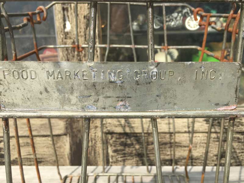 Antique Vintage Iron Busket �r���e�[�W �X�^�b�L���O�\�ȃ��^�� ���C���|���̃o�X�P�b�g�A�S���̃J�S�@