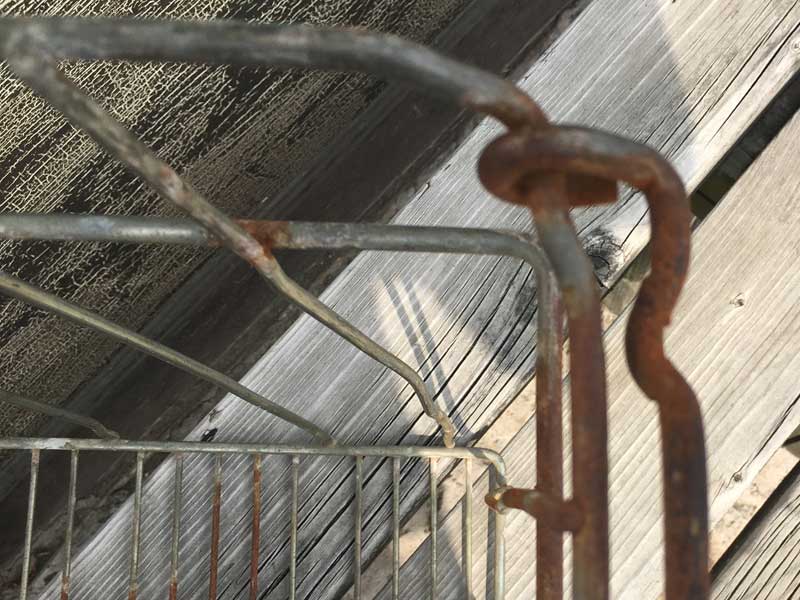 Antique Vintage Iron Busket �r���e�[�W �X�^�b�L���O�\�ȃ��^�� ���C���|���̃o�X�P�b�g�A�S���̃J�S�@