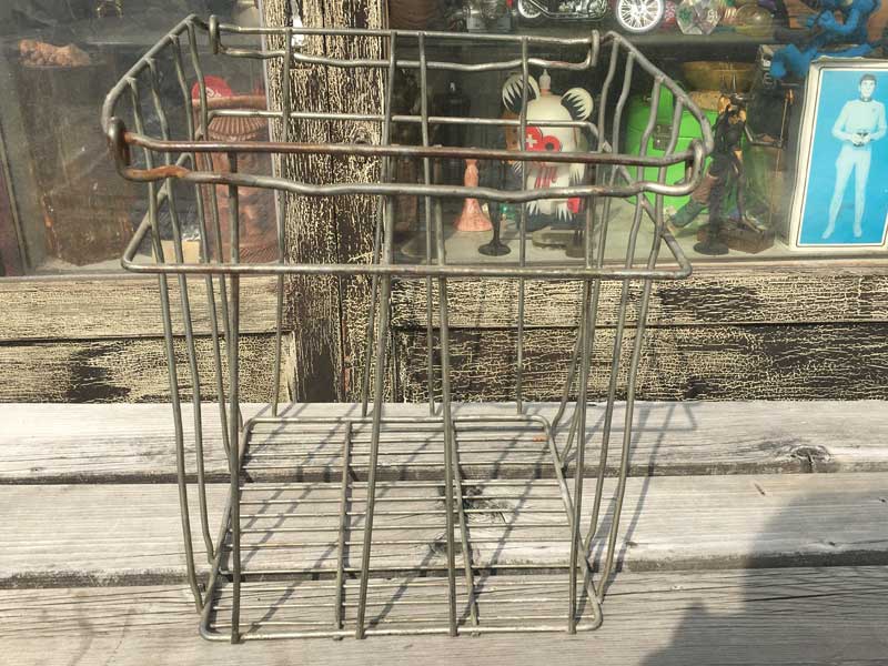 Antique Vintage Iron Busket �r���e�[�W �X�^�b�L���O�\�ȃ��^�� ���C���|���̃o�X�P�b�g�A�S���̃J�S�@