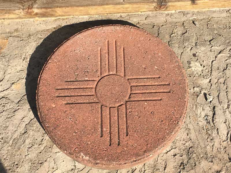 Vintage New Mexico、ニューメキシコの州旗モチーフの外用 玄関マット、レンガ、ブロック