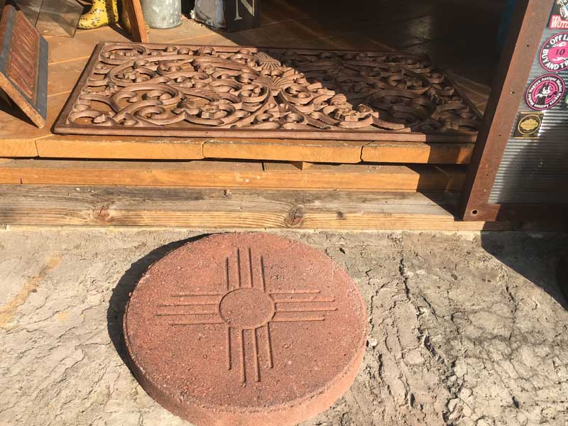 Vintage New Mexico、ニューメキシコの州旗モチーフの外用 玄関マット、レンガ、ブロック
