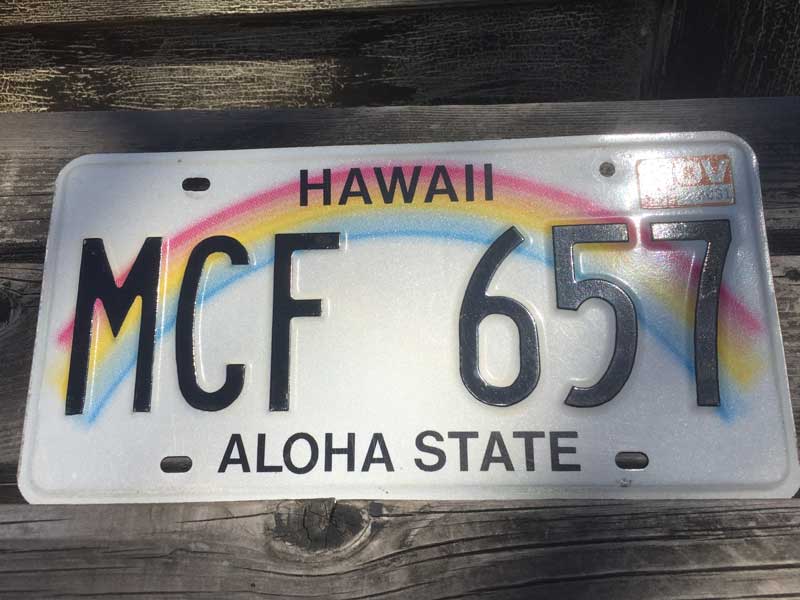 Vintage Used US Number PlateAJ̃io[v[g Hawaii Aloha State nC AnB