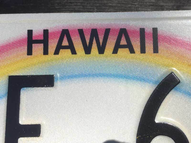 Vintage Used US Number Plateアメカのナンバープレート Hawaii Aloha State ハワイ アロハ州
