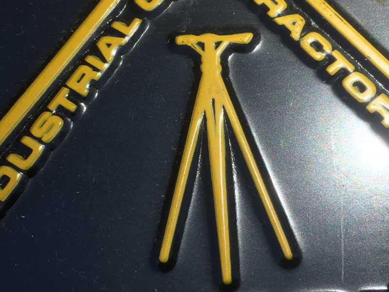 Vintage Used US Number Plate�A���J�̃i���o�[�v���[�g Industrial Contractors Inc