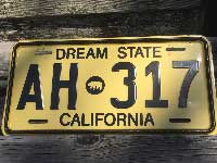 Vintage Used US Number PlateAJ̃io[v[g California Dream State