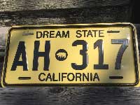 Vintage Used US Number Plate�A�����J�̃i���o�[�v���[�g California Dream State