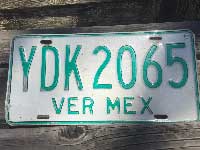 Vintage Used US Number Plate�A�����J�̃i���o�[�v���[�g VER MEX ;���L�V�R �x���N���X�B