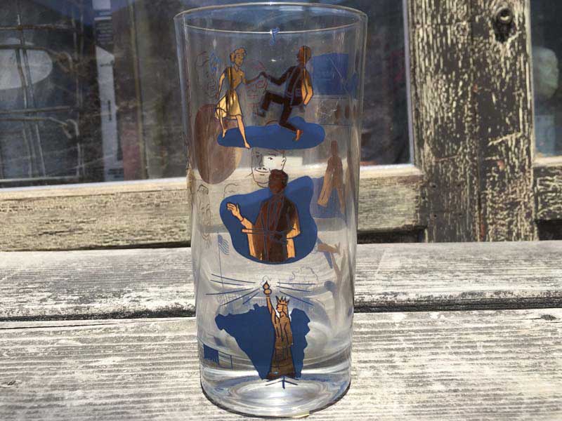 Vintage Glass 1950�`1960�N�� Deadstock National Exchange Club �K���X���^���u���[�O���X
