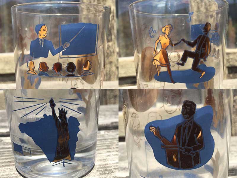 Vintage Glass 1950�`1960�N�� Deadstock National Exchange Club �K���X���^���u���[�O���X