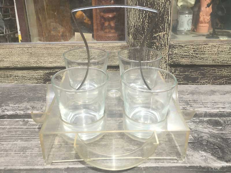 Antique Vintage 1960's 4 Glass set�A�r���e�[�W�@60�N�� �O���X�Z�b�g