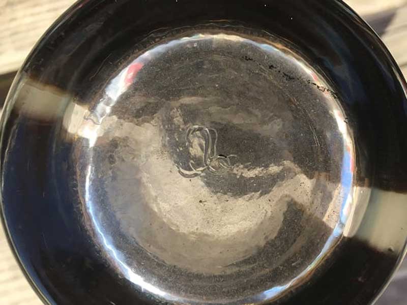 Vintage Glass 1950〜1960年台 Deadstock Abstract Goldプリントのガラス製タンブラーグラス