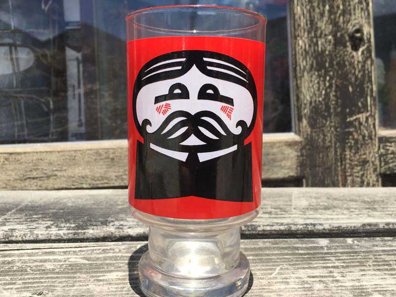 Vintage Glass 1970�N�� Deadstock Pringles(�v�����O���Y)�̃K���X���̋r�t���^���u���[�O���X