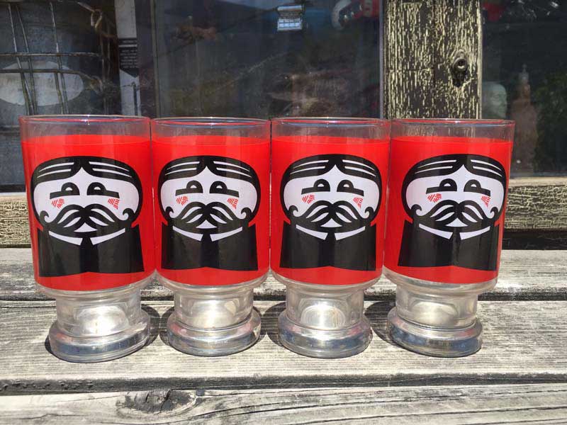 Vintage Glass 1970�N�� Deadstock Pringles(�v�����O���Y)�̃K���X���̋r�t���^���u���[�O���X