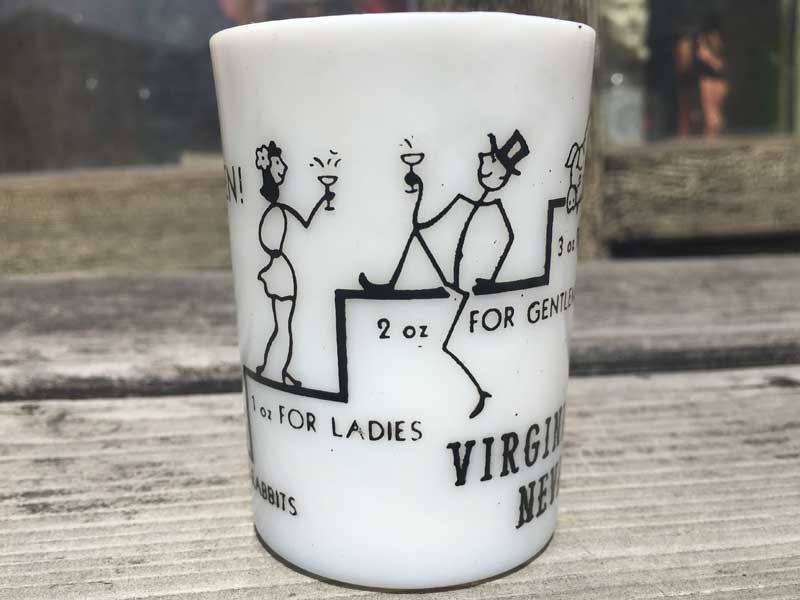 Antique Hazel Atlas Milkglass Jackass �w�[�[���A�g���X �~���N�O���X�̃V���b�g�O���X�@�W���b�J�X