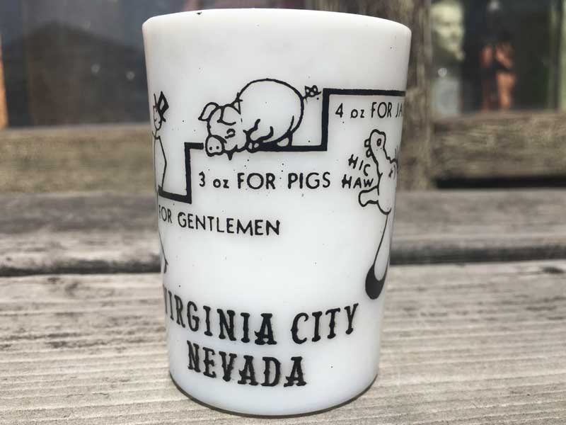 Antique Hazel Atlas Milkglass Jackass �w�[�[���A�g���X �~���N�O���X�̃V���b�g�O���X�@�W���b�J�X