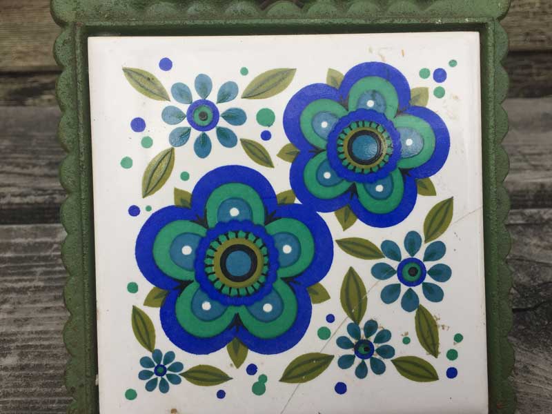 Vintage�@Trivet Wall Deco �^�C���A�[�g�̃g���x�b�g�A��~���AFlower