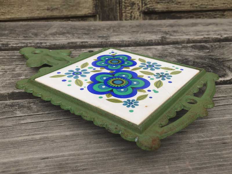 Vintage�@Trivet Wall Deco �^�C���A�[�g�̃g���x�b�g�A��~���AFlower