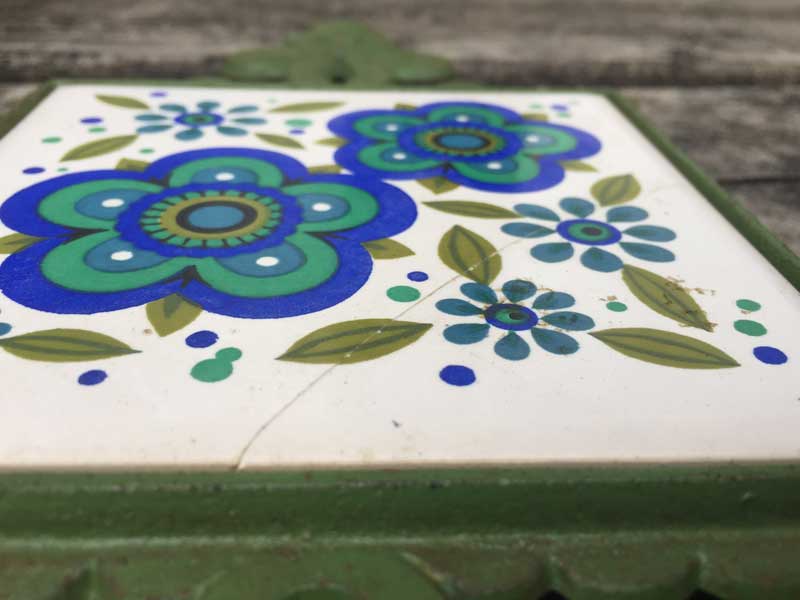 Vintage�@Trivet Wall Deco �^�C���A�[�g�̃g���x�b�g�A��~���AFlower