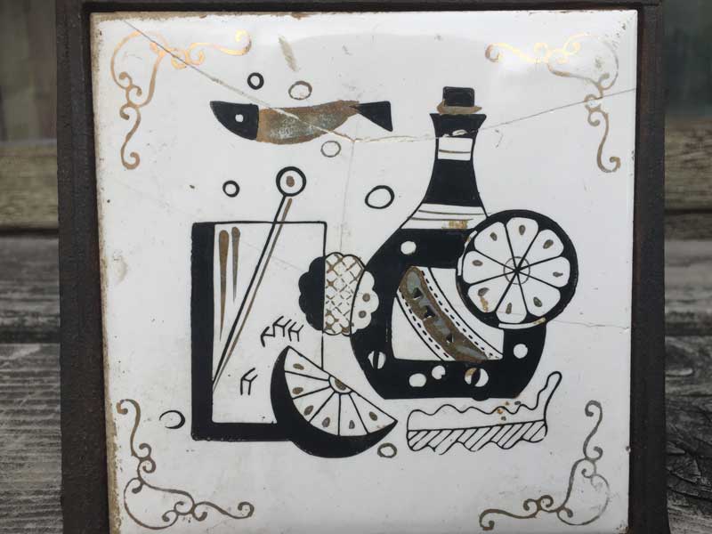 Vintage�@Trivet Wall Deco �^�C���A�[�g�̃g���x�b�g�A��~���A��