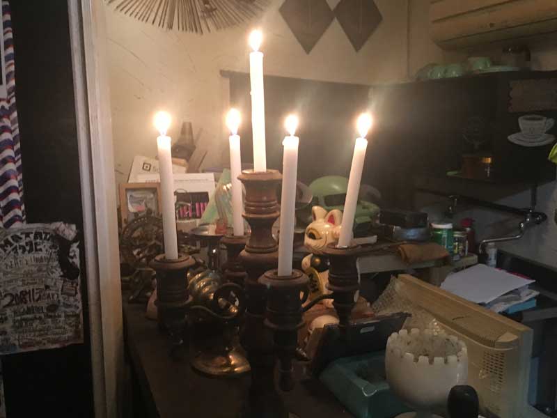 Antique Wood x Iron 5 Candle Stand /�A���e�B�[�N �ؐ� x �A�C�A���E5�� �L�����h���X�^���h