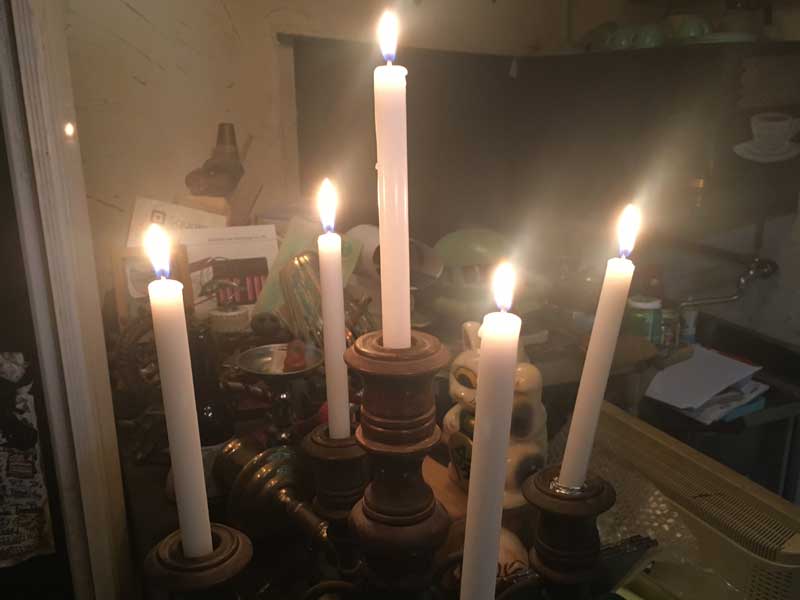 Antique Wood x Iron 5 Candle Stand /�A���e�B�[�N �ؐ� x �A�C�A���E5�� �L�����h���X�^���h