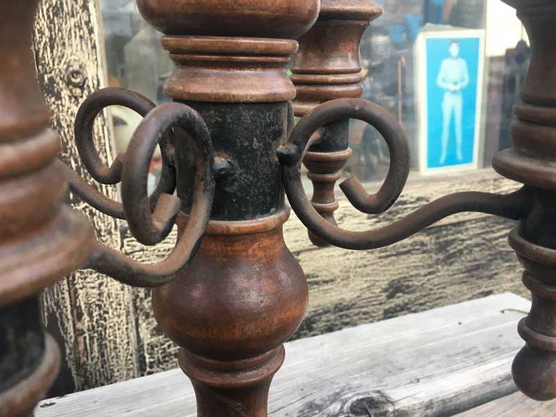 Antique Wood x Iron 5 Candle Stand /�A���e�B�[�N �ؐ� x �A�C�A���E5�� �L�����h���X�^���h