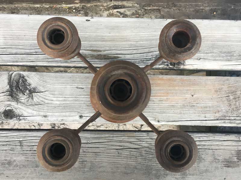 Antique Wood x Iron 5 Candle Stand /�A���e�B�[�N �ؐ� x �A�C�A���E5�� �L�����h���X�^���h