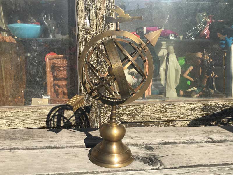 Vintage Used 真鍮製 12星座の稼働する地球儀みたいなオブジェ、12 constellation Objet