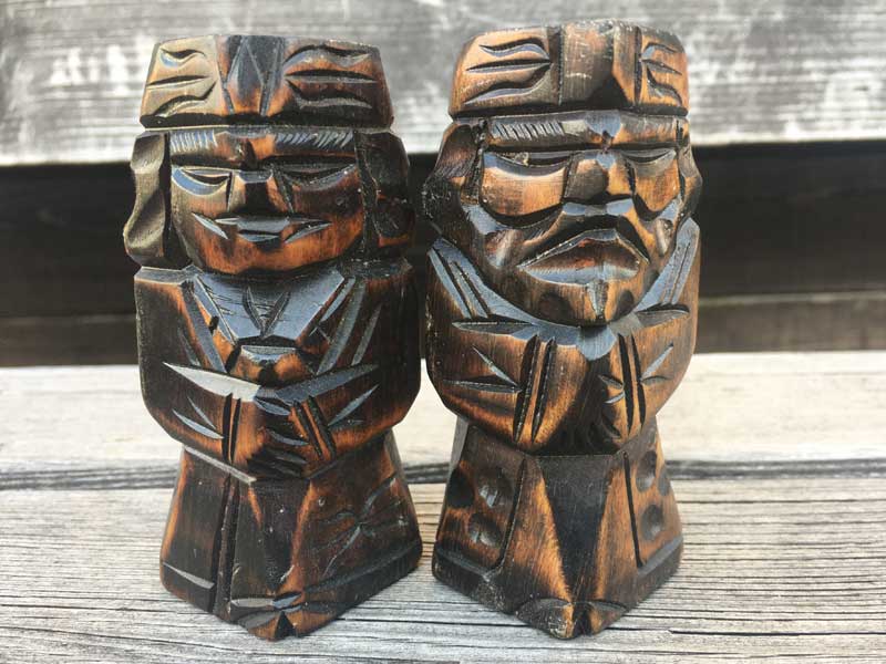 アイヌ 木彫り 夫婦人形