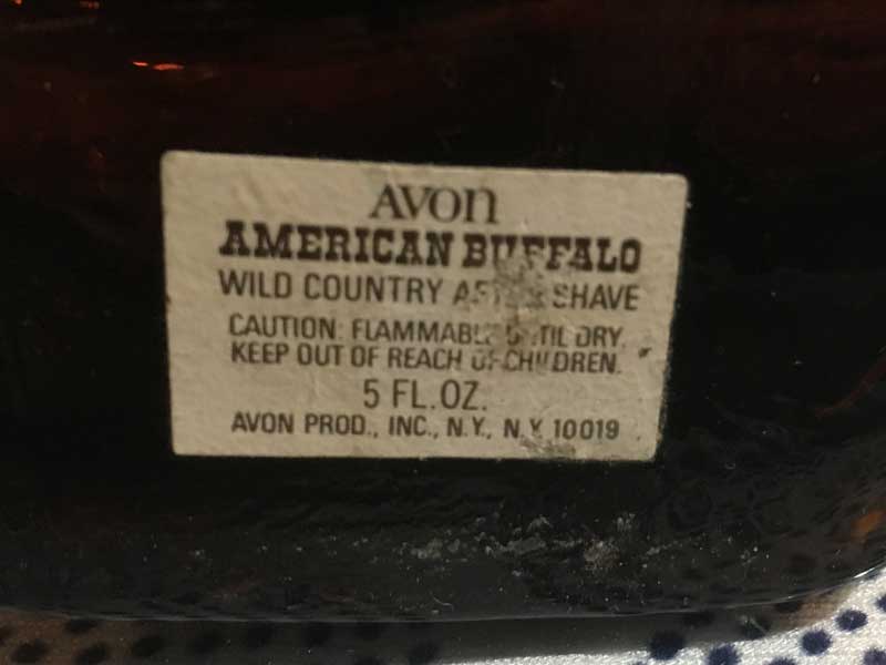 Vintage Used AVON 1975's American Buffalo�A�G�C�{�� �A�����J���E�o�b�t�@���[�̃K���X�� �����{�g��