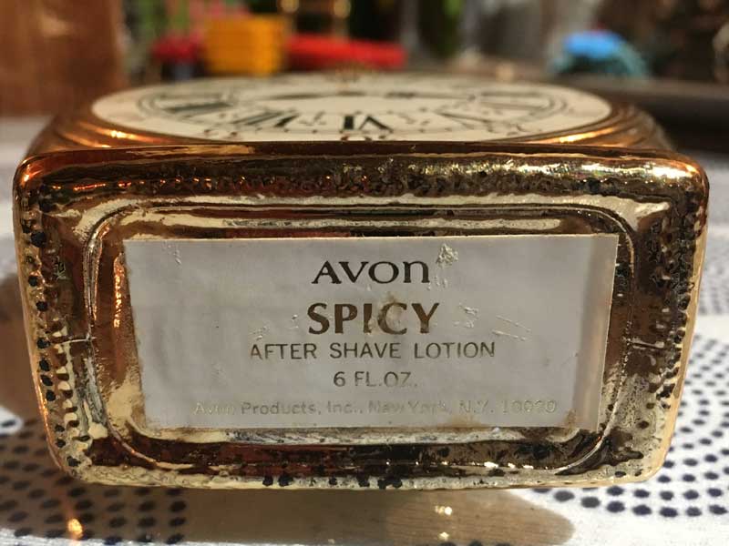 Vintage Used AVON 1968's Gold Clock�A�G�C�{�� ���t�� ���̊C�����v�̃{�g��