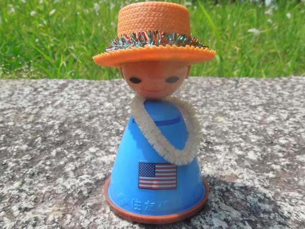 Vintage、Used 大阪万博　Expo70 世界風俗人形　住友信託銀行の貯金箱/アメリカの男の子　青色