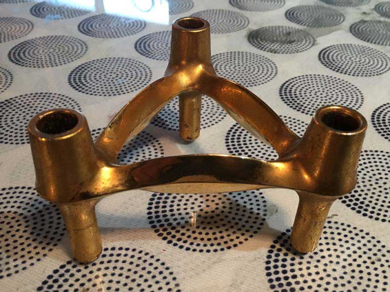 Vintage Nagel Candle Holder Gold Twist 1960�N��h�C�c �i�Q�� �S�[���h�̃L�����h���z���_�[