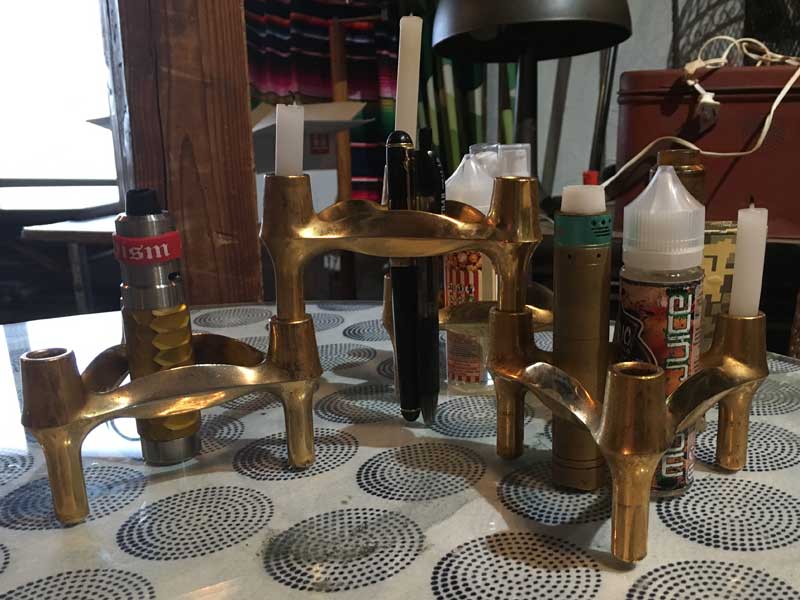 Vintage Nagel Candle Holder Gold Twist 1960�N��h�C�c �i�Q�� �S�[���h�̃L�����h���z���_�[