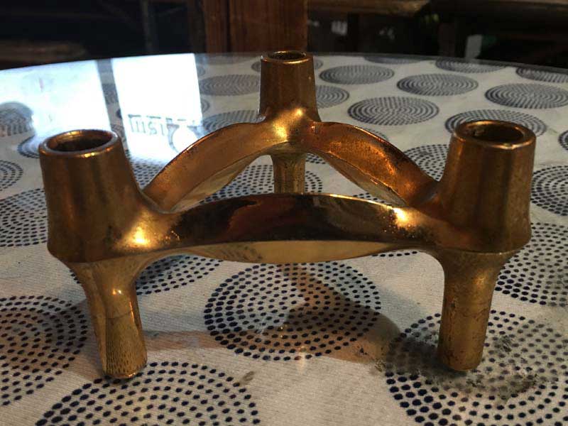 Vintage Nagel Candle Holder Gold Twist 1960�N��h�C�c �i�Q�� �S�[���h�̃L�����h���z���_�[