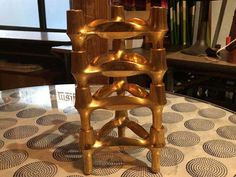 Vintage Nagel Candle Holder Gold Twist 1960�N��h�C�c �i�Q�� �S�[���h�̃L�����h���z���_�[