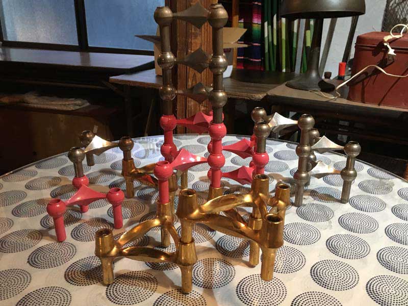 Vintage Nagel Candle Holder Gold Twist 1960�N��h�C�c �i�Q�� �S�[���h�̃L�����h���z���_�[