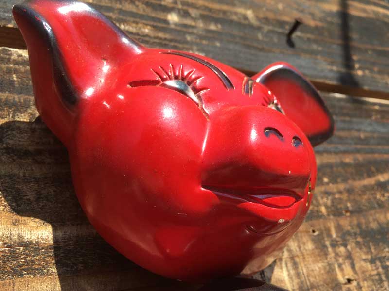 Vintage Pig Wall Deco HI ! BYE !�r���e�[�W �g�̓؂̃E�H�[���f�R�A�Ԃ��؂̃f�R