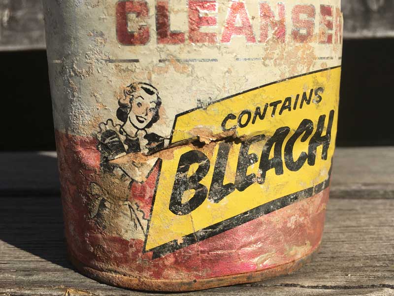 1950's Vintage AJAX CLEANSER Tin Can 50�N�� �r���e�[�W �A�����J�̌Â��u���L�� AJAX