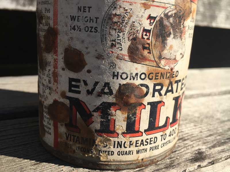 1950's Vintage PET MILK Tin Can 50�N�� �r���e�[�W �A�����J�̌Â��u���L�� �y�b�g�~���N