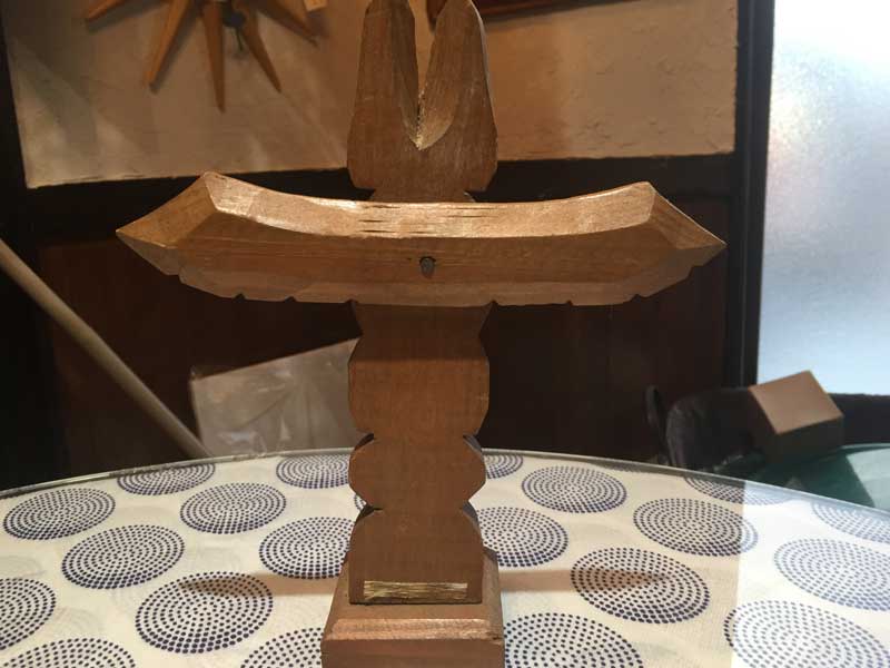 Vintage�AUsed �J�i�_ �n�C�_���̃g�[�e���|�[���̖ؐ� �I�u�W�F�AHaida Totem Pole Wood Objet