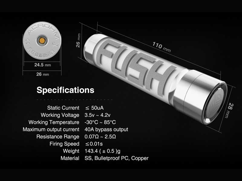 ACROHM FUSH SEMI-MECH MOD �A�N���[�� �t�b�V�� 5�F�Ɍ���p���s�ȃZ�~���J���b�h