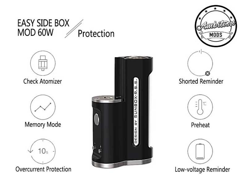 Ambition MODS EASY Side Box Mod 60W DESIGN BY SUNBOX R.S.S. �T���{�b�N�X�@�X�e���X���b�h