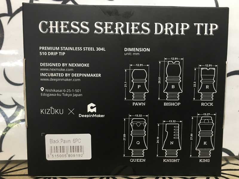 KIZOKU Chess Series 510 Drip Tip 6pcs/510 �K�i pack �M�� �`�F�X�Z�b�g