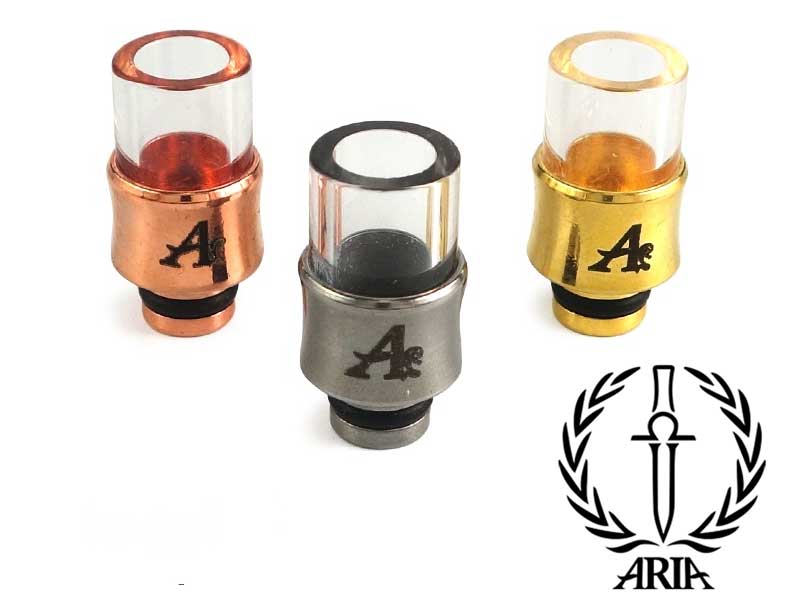 Vape アクセサリー  Aria Temple Pyrex Drip Tip 510接続 アリア 耐熱パイレックスガラス ドリップチップ